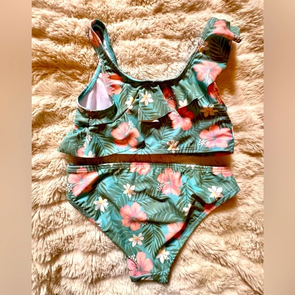 FREESTYLE NWOT Sz 6 Floral Kids Swim Set - Green and Pink - Picture 6 of 6